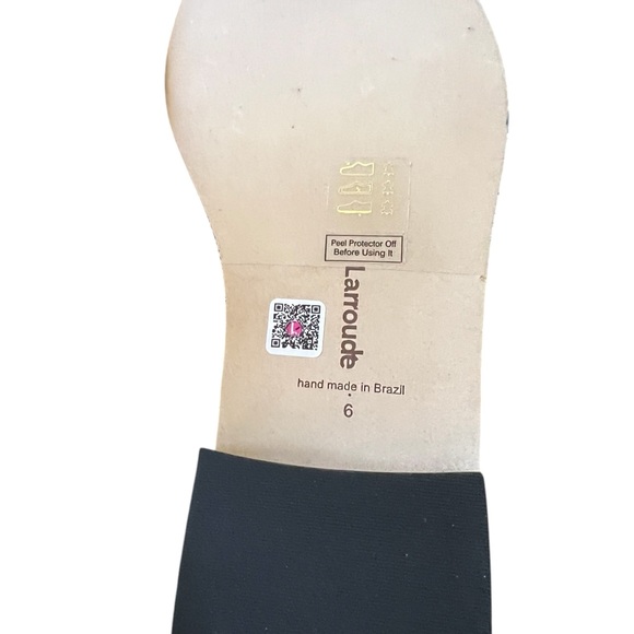 Larroudé Patricia Loafer In Black Kidskin Leather Antiqued Gold Hardware NEW 6 - Picture 10 of 11